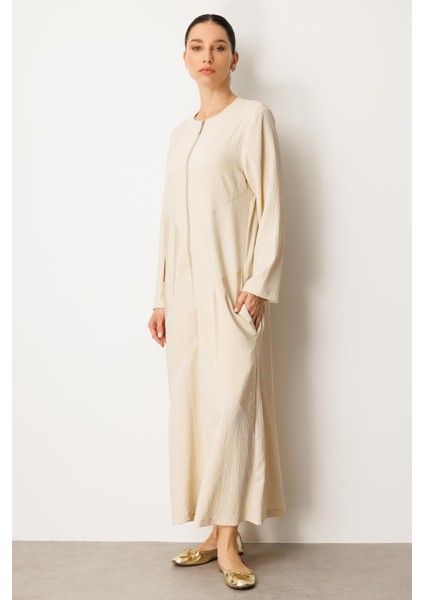 x Tasarım Özel Dokuma Tam Boy Zamansız Kap Ferace-Bej modelleri