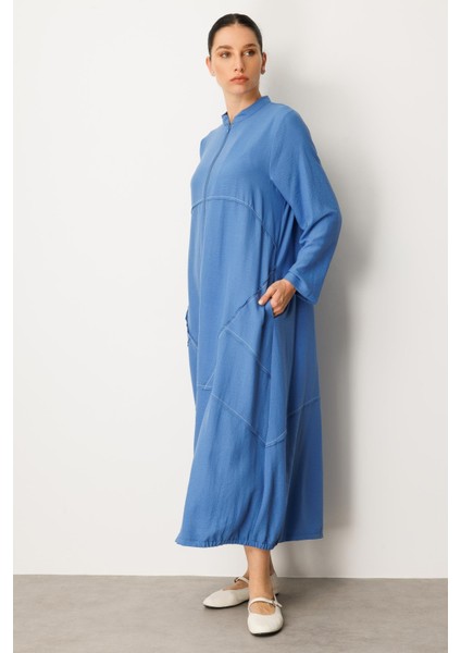 Ipekçe Kumaşı Sayesinde Hafif ve Ferah Spor Kap - Ferace-Mavi modelleri