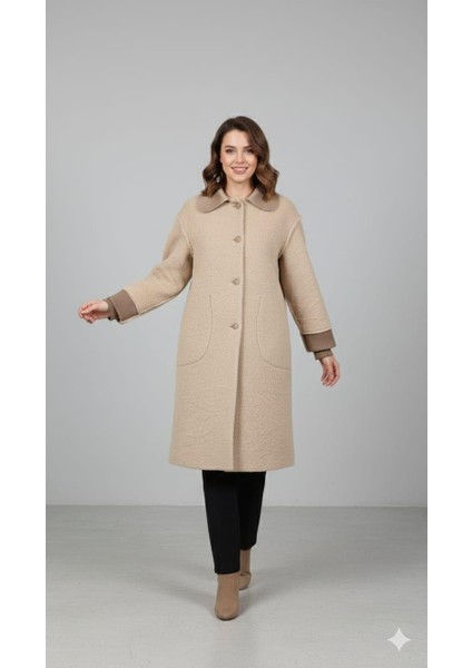 Çift Taraflı Kullanım Imkanlı Zamansız Hafif Manto Kaban-Taş indirimleri