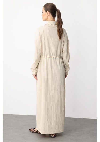 Y Yaka Ply-Cupra Garni Detaylı Spor Elbise Kap Ferace-Bej indirimleri