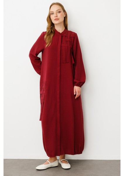 Mesh Poly - Cupra Detaylı Özel Işleme Desen Ferace Kap-Bordo modelleri