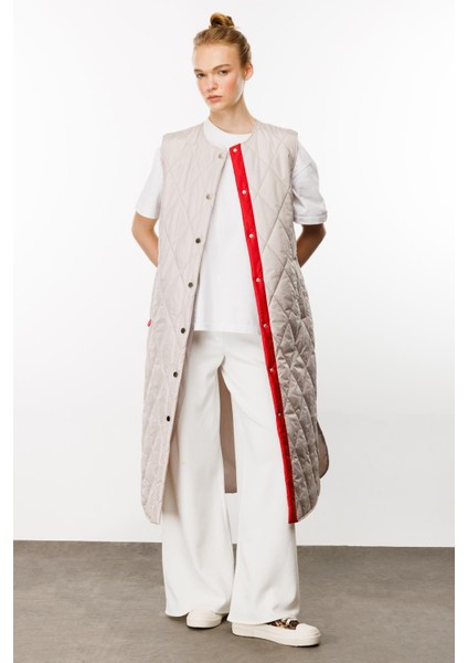 Armonia Çıt Çıt Kapamalı Renk Detayları ile Süslenmiş Zamansız Spor Yelek-Gri modelleri