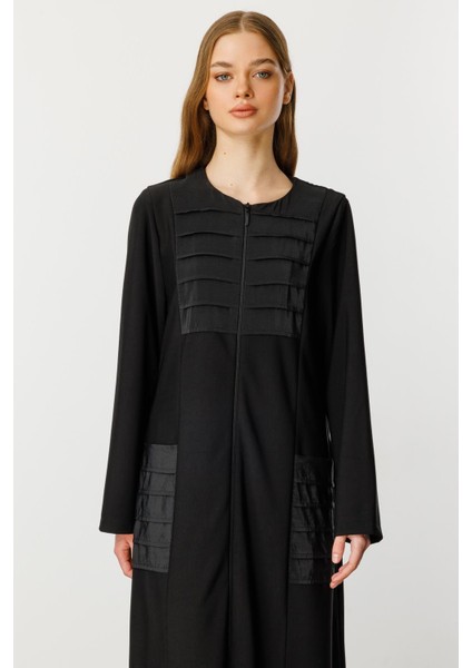 Nervur Detaylı Spor Dökümlü Kumaş Ferace Kap-Siyah modelleri