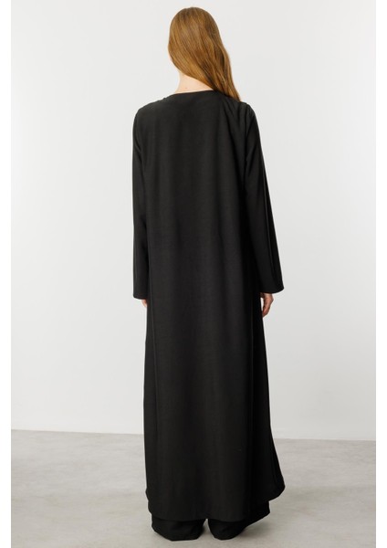 Nervur Detaylı Spor Dökümlü Kumaş Ferace Kap-Siyah indirimleri