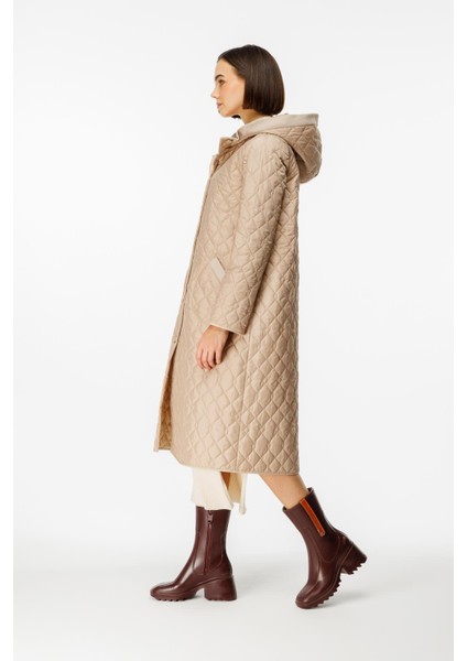 My Triko Garnili Kapitone Dolgu Kaban Manto-Taş fırsatları