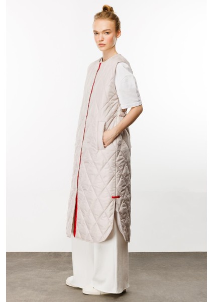 Armonia Çıt Çıt Kapamalı Renk Detayları ile Süslenmiş Zamansız Spor Yelek-Gri