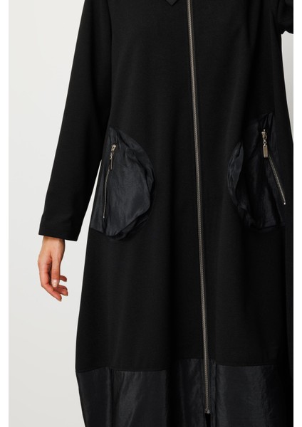 Köprülü Cep ve Poly Cupra Garni Astarlı Mevsimlik Spor Trench / Kap-Siyah fırsatları