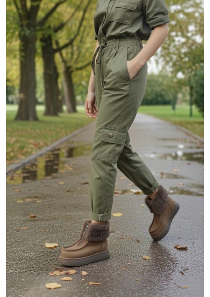 Kürk Detaylı Kadın Bot - Sıcak Tutan, Kaymaz Ortopedik Tabanlı Konforlu Kışlık Bot fırsatları