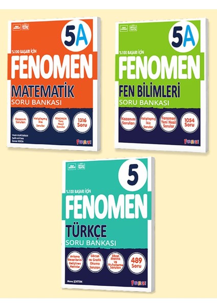 Fenomen 5. Sınıf 3'lü Set 2025 (Matematika, Fena, Türkçea)