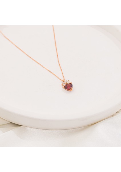 925 Ayar Markiz Taşlı Kalp Gümüş Kolye fırsatları