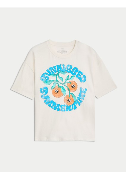 Saf Pamuklu Kısa Kollu T-Shirt (6-16 Yaş)