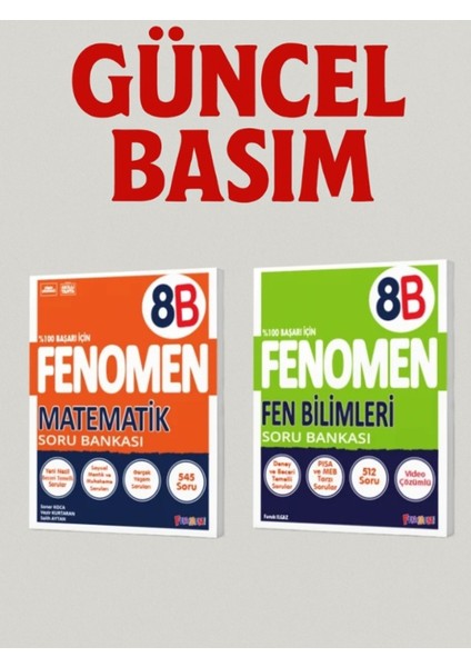 8. Sınıf Matematik - Fen Bilimleri (B Set) Soru Bankaları