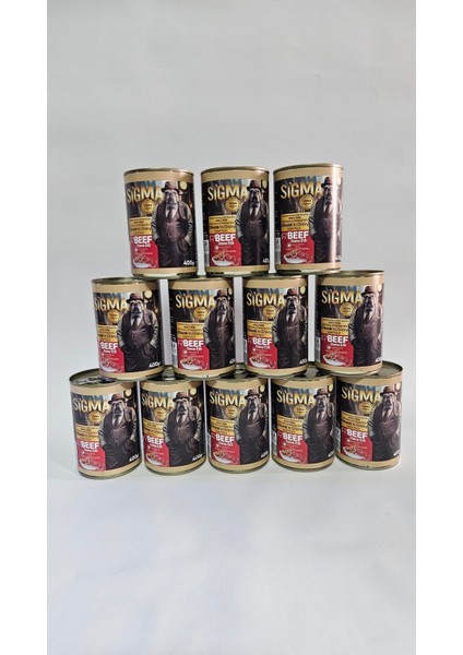 12LI 400GR Biftekli Köpek Maması - Parça Etli Konserve - Dog Food With Beef