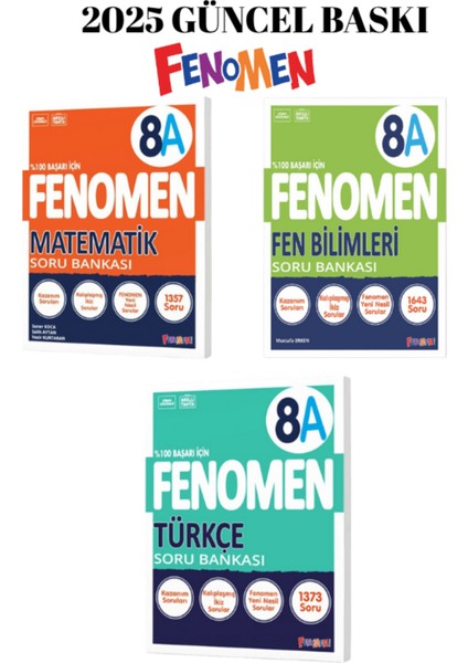 8.sınıf Matematik ve Fen Bilimleri Türkçe A Soru Bankası 3 Kitap
