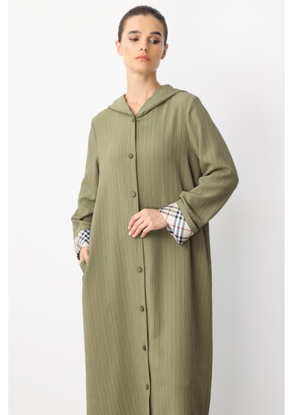 x Garni Spor Ince Hafif Özel Dokulu Zamansız Ferace Kap-Haki fiyatları