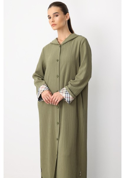 x Garni Spor Ince Hafif Özel Dokulu Zamansız Ferace Kap-Haki modelleri