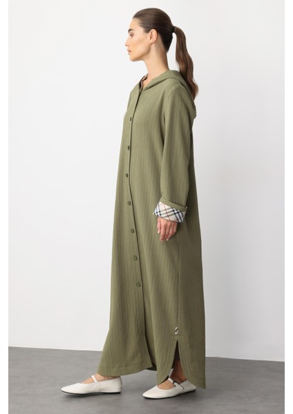 x Garni Spor Ince Hafif Özel Dokulu Zamansız Ferace Kap-Haki fırsatları