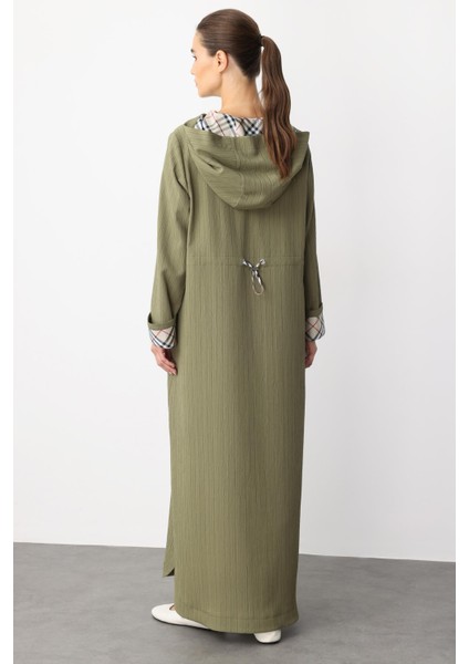 x Garni Spor Ince Hafif Özel Dokulu Zamansız Ferace Kap-Haki indirimleri