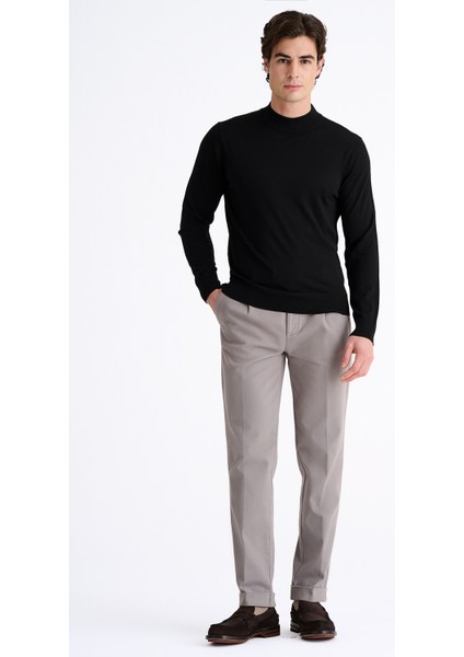 Erkek Siyah Yün Yarım Balıkçı Yaka Kazak fiyatları