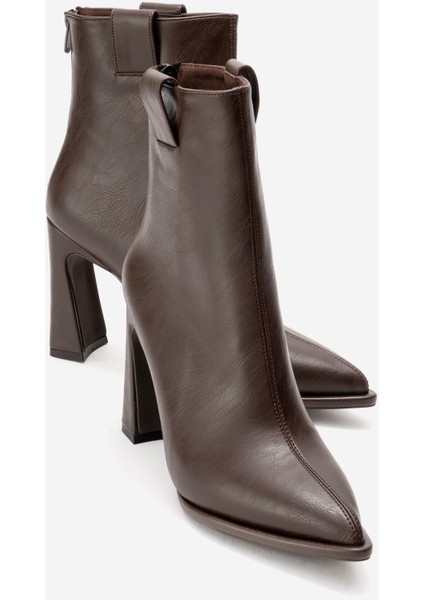 Aja Kahverengi Cilt Kadın Kalın Topuklu Çizme Olabilen Bot fırsatları