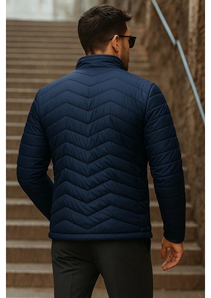 Erkek Kışlık Trend Lacivert Kapitone Şişme Mont indirimleri
