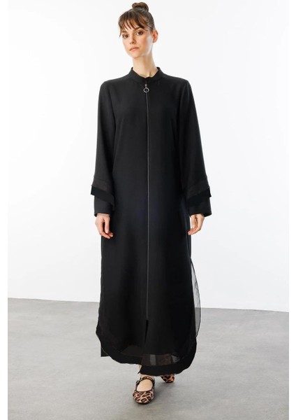 Şifon ve Garni Detaylı Hafif, Ince Ipekçe Kap-Siyah fiyatları