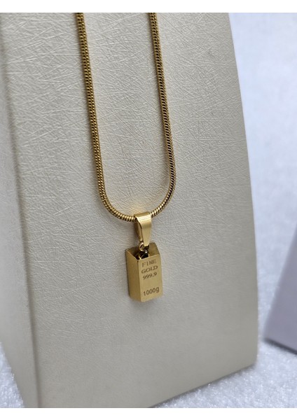 Xuping Külçe Model Altın Renk Çelik Kolye Köşeli Standart Boy fiyatları