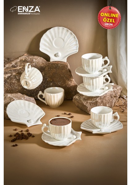 Zümrüt 6'lı Porselen Fincan Takımı