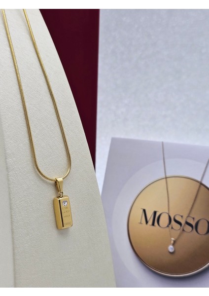 Xuping Zirkon Taşlı Külçe Model Çelik Kolye Büyük Boy fiyatları