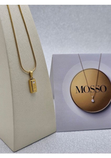 Xuping Zirkon Taşlı Külçe Model Çelik Kolye Büyük Boy fırsatları