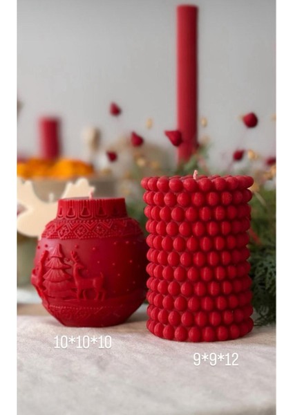 Candle Yeni Yıl Coin +Inci Model Toplu Toplam 2 Parça