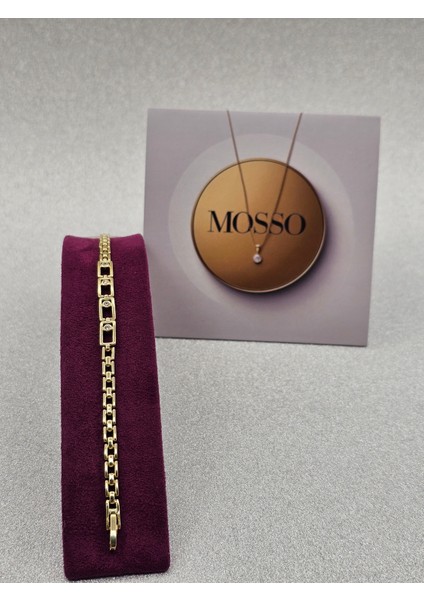 Xuping Kare Model Zirkon Taş Detaylı Altın Renk Çelik Bileklik fırsatları