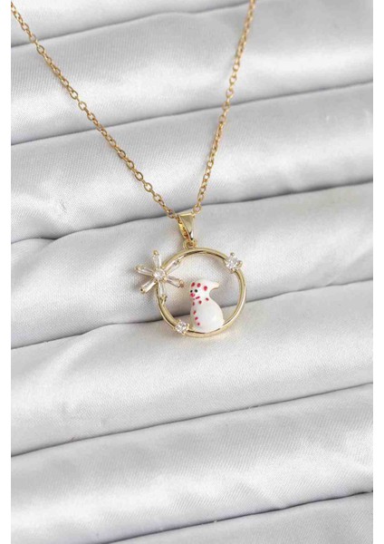 316L Çelik Zincir Gold Zirkon Taşlı Yılbaşı Temalı Kadın Kolye fiyatları