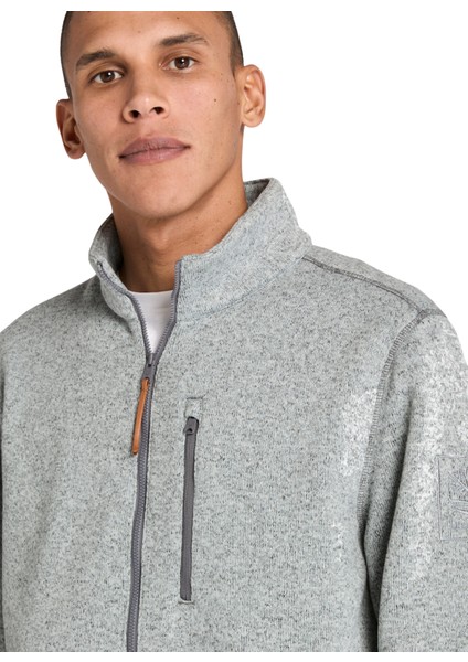 TB0A44T10521-MELANGE Fleece Jacket Gri Regular Fit Taşlamalı Erkek Ceket fiyatları