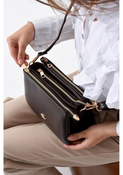 Çok Bölmeli Uzun Askılı Yumuşak Deri Çok Kullanışlı Çapraz ve Omuz Çantası