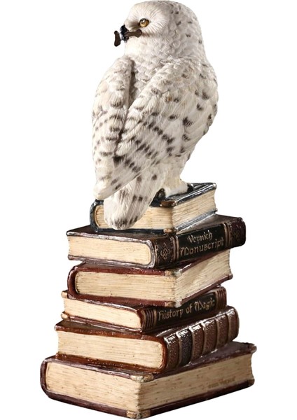 Kitap Yığını Üzerindeki Sihirli Değnekli Hedwig Kar Baykuşu Biblosu / Küçük Boy fırsatları