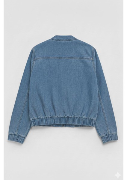 Kadın Açık Mavi Bomber Denim Ceket fiyatları
