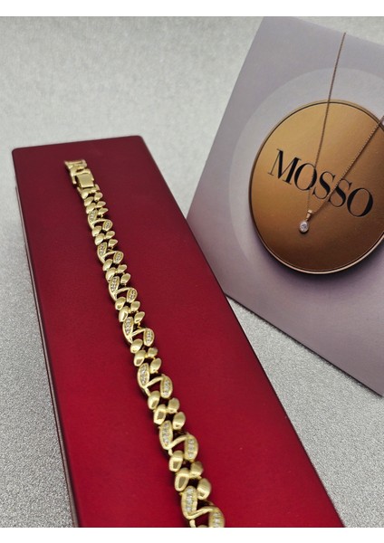 Xuping Damla Model Sıra Zirkon Taşlı Altın Renk Çelik Bileklik fiyatları