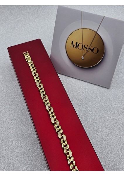 Xuping Damla Model Sıra Zirkon Taşlı Altın Renk Çelik Bileklik fırsatları