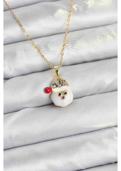 316L Çelik Zincir Gold Renk Şapkalı Kardan Adam Kafası Model Yılbaşı Temalı Kadın Kolye fiyatları