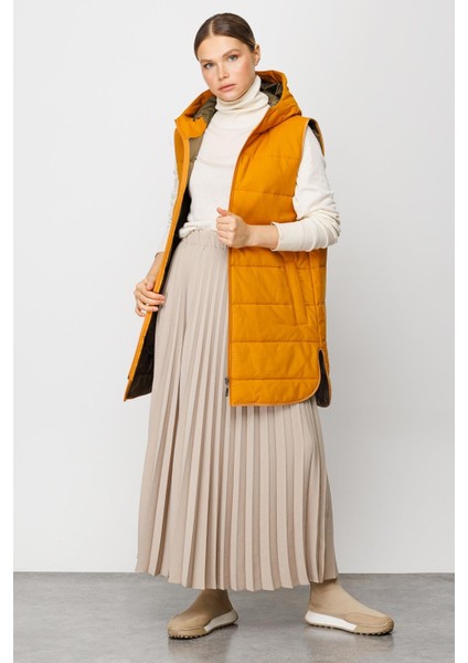 /kalite ürünü zamansız basen örten kapitone dolgulu ıçi özel garni yelek-hardal/haki