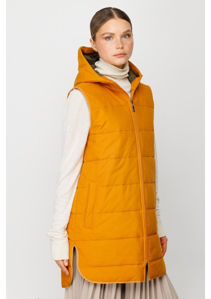 /kalite ürünü zamansız basen örten kapitone dolgulu ıçi özel garni yelek-hardal/haki