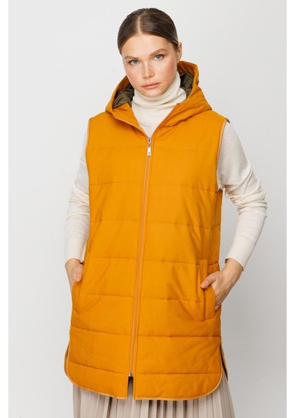 /kalite ürünü zamansız basen örten kapitone dolgulu ıçi özel garni yelek-hardal/haki