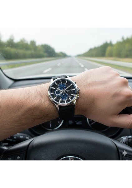 LC08183.351 Erkek Kol Saati - Siyah Silikon Kordon – 43 mm – Multifonksiyon - Şık Tasarım indirimleri