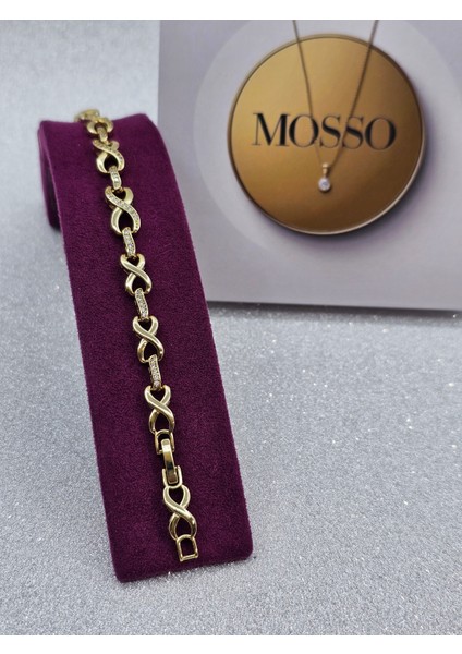 Xuping Sonsuzluk Model Zirkon Taş Detaylı Altın Renk Çelik Bileklik modelleri