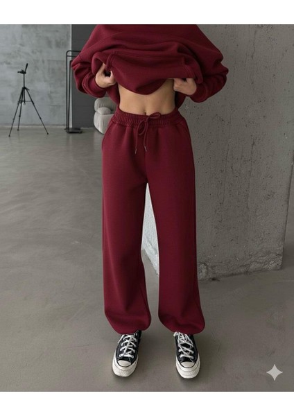 3 Iplik Şardonlu Bisiklet Yaka Eşofman Takımı