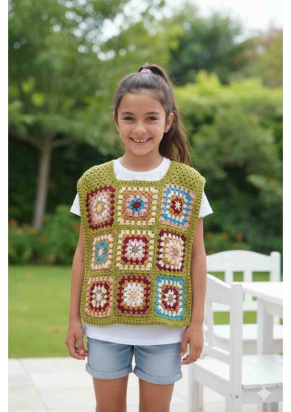 Kız Çocuk Motifli Yandan Bağlamalı Süveter 10-12 Yaş