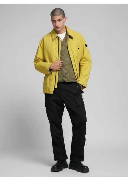 Erkek Sarı Mumlu Kumaş Mont