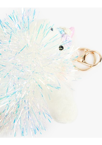 Işıltılı Ponpon Detaylı Unicorn Peluş Anahtarlık modelleri