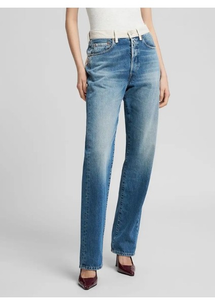 Kadın Mavi Düz Kesim Jean Pantolon fiyatları